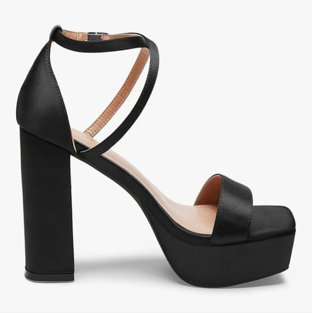 Elegant Black Platform Heels New